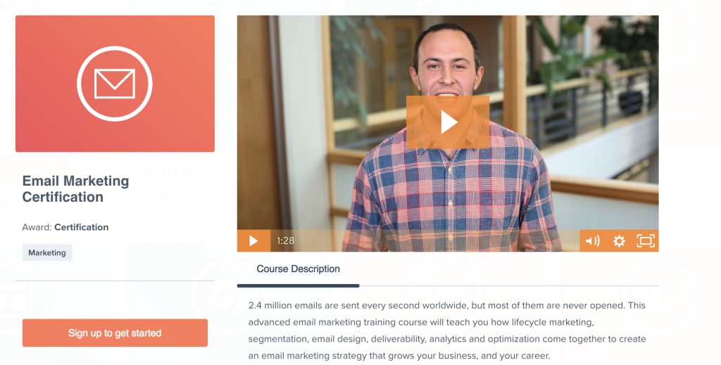 hubspot email marketing certification