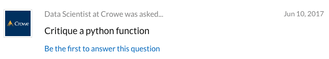Data science interview question Data science interview question