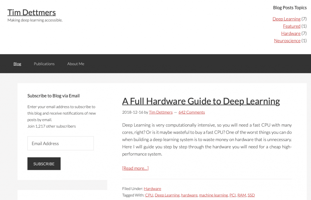 deep learning website
