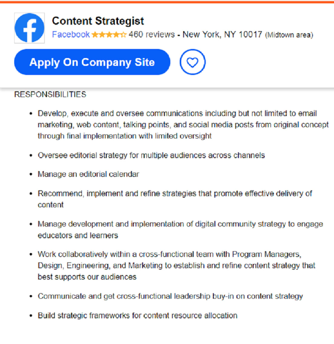 Content strategist job description