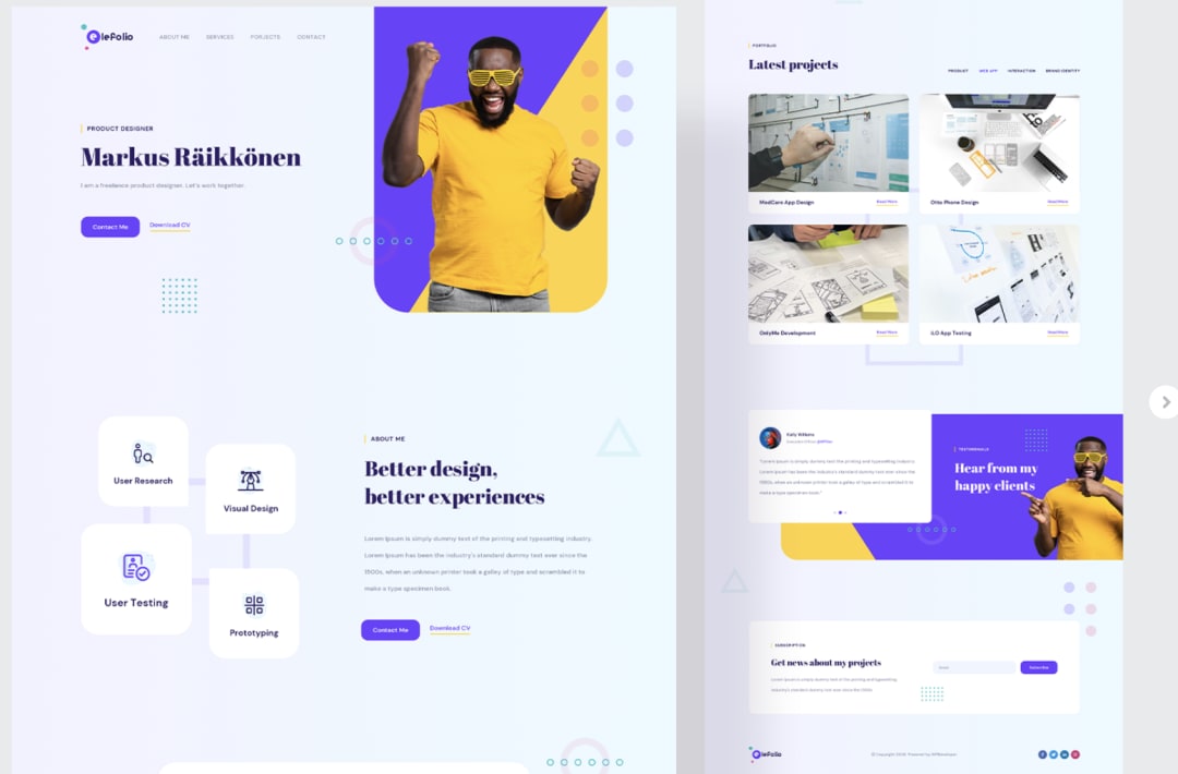Dribbble - UX Portfolio Example