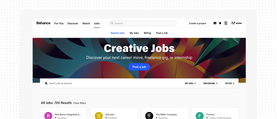 UX Job Boards - Behance