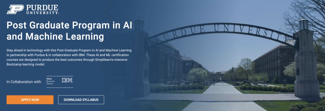 AI Certificate Post-Graduate Program in AI and Machine Learning: Certificate from Purdue University—IBM