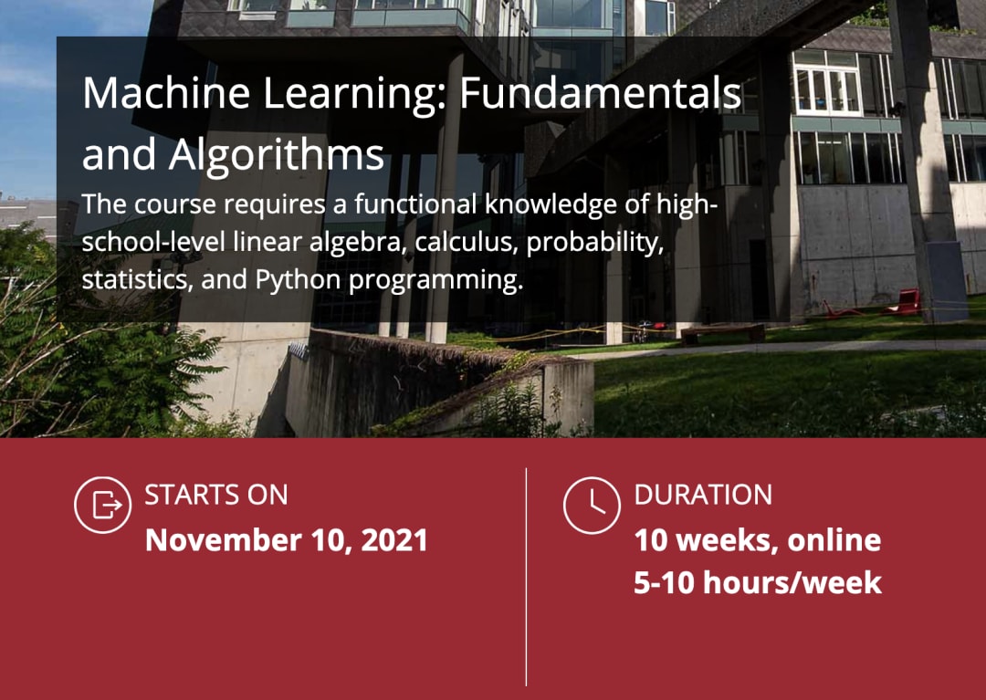 Machine Learning: Fundamentals and Algorithms: Certificate of Completion from Carnegie Mellon University