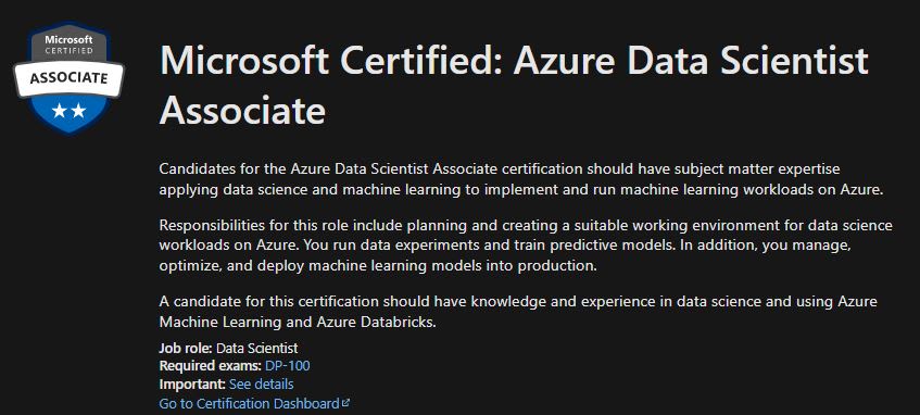 Azure Data Scientist Associate (Microsoft)