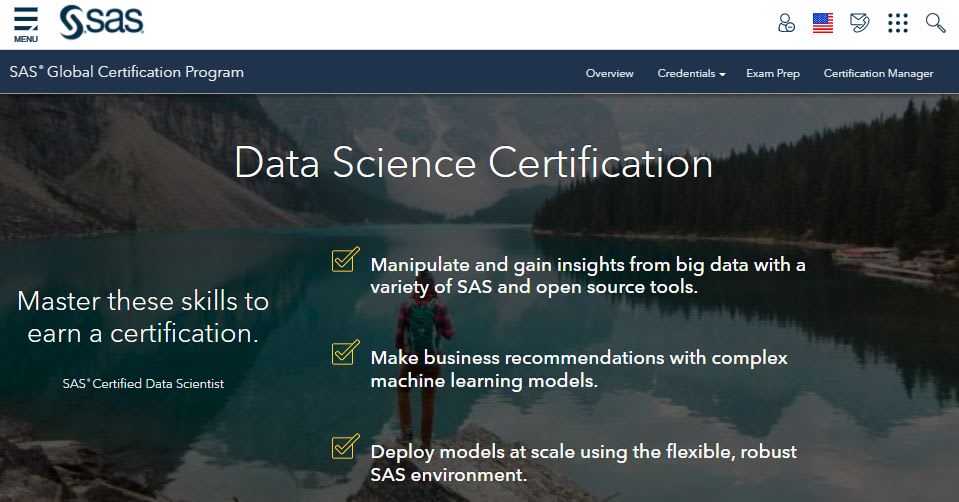 data science certificate: Data Science Certification (SAS)