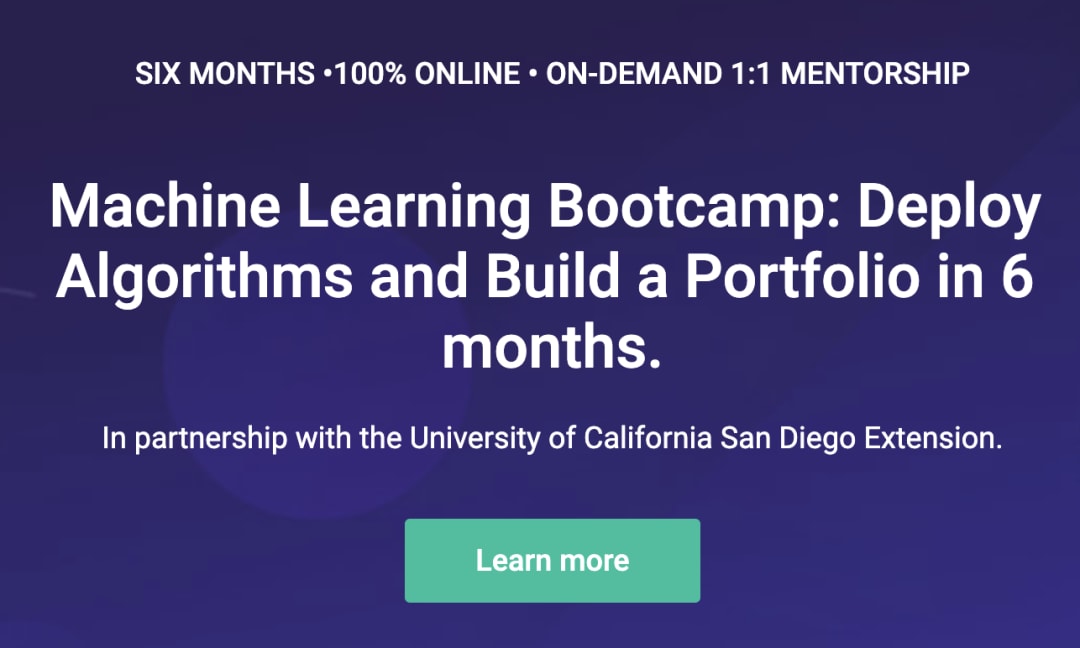 Best Machine Learning Course: Machine Learning Career Track (Springboard)