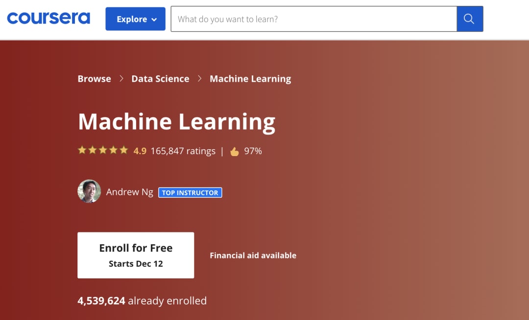 Machine Learning (Stanford, Andrew Ng)