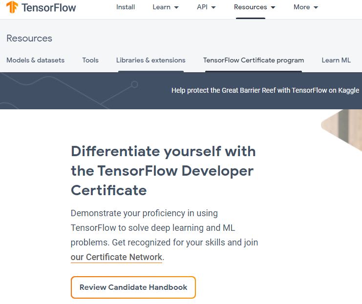 TensorFlow Development Certificate (TensorFlow)