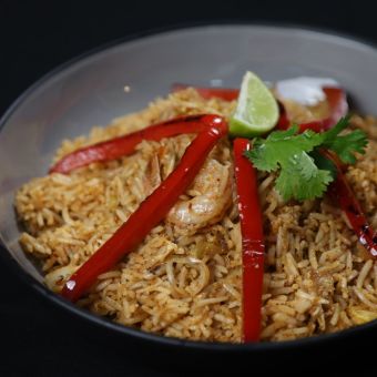 Tropical Seafood Rice with Pineapple 