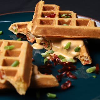 Chicken Ham, Cheese & Potato Stuffed Waffles