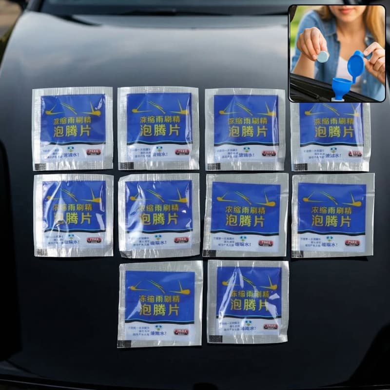 Effervescent Concentrated Car Windshield Cleaner Tablets (10-Pack)