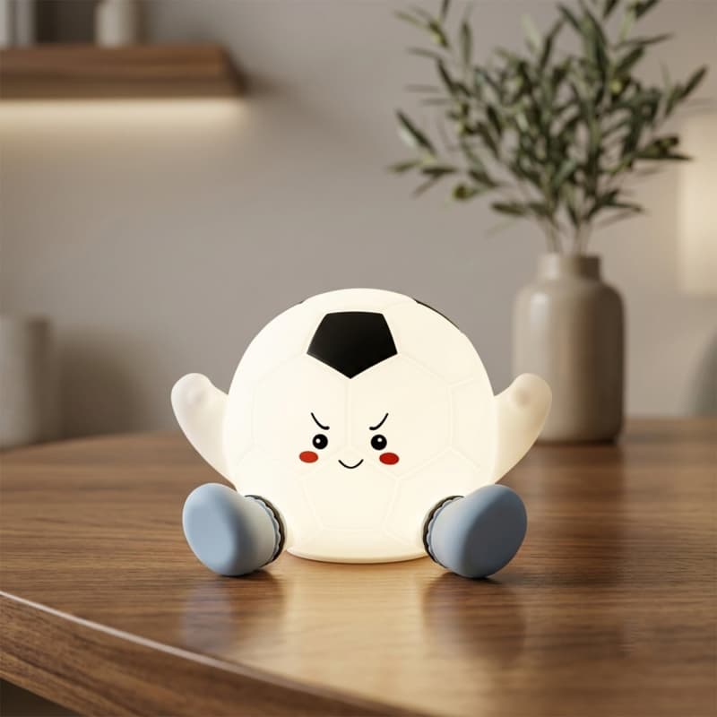 Soft Touch Silicone Soccer Ball Pat Night Light (RGB Tap Sensor) thumbnail 5
