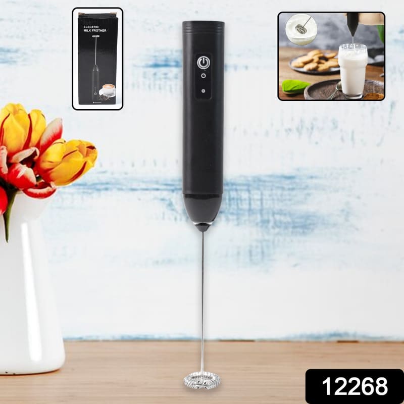 Handheld Electric Coffee & Milk Frother with Stainless Steel Whisk