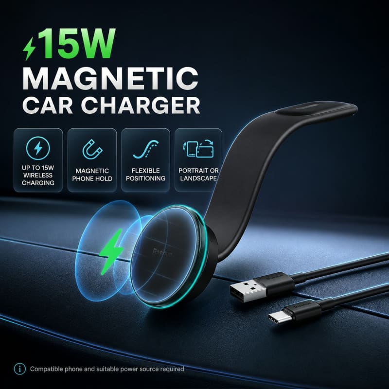 Wireless Car Charger 15W Fast Charging & Secure Mount thumbnail 9