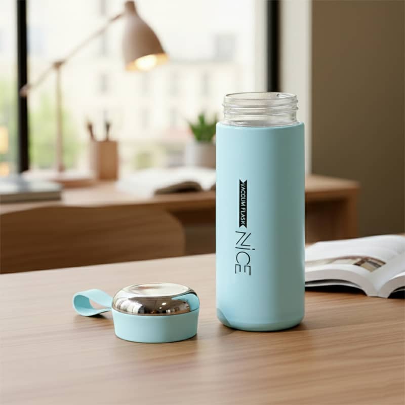 Leak Proof Glass Water Bottle with Protective Sleeve (400ml) thumbnail 3