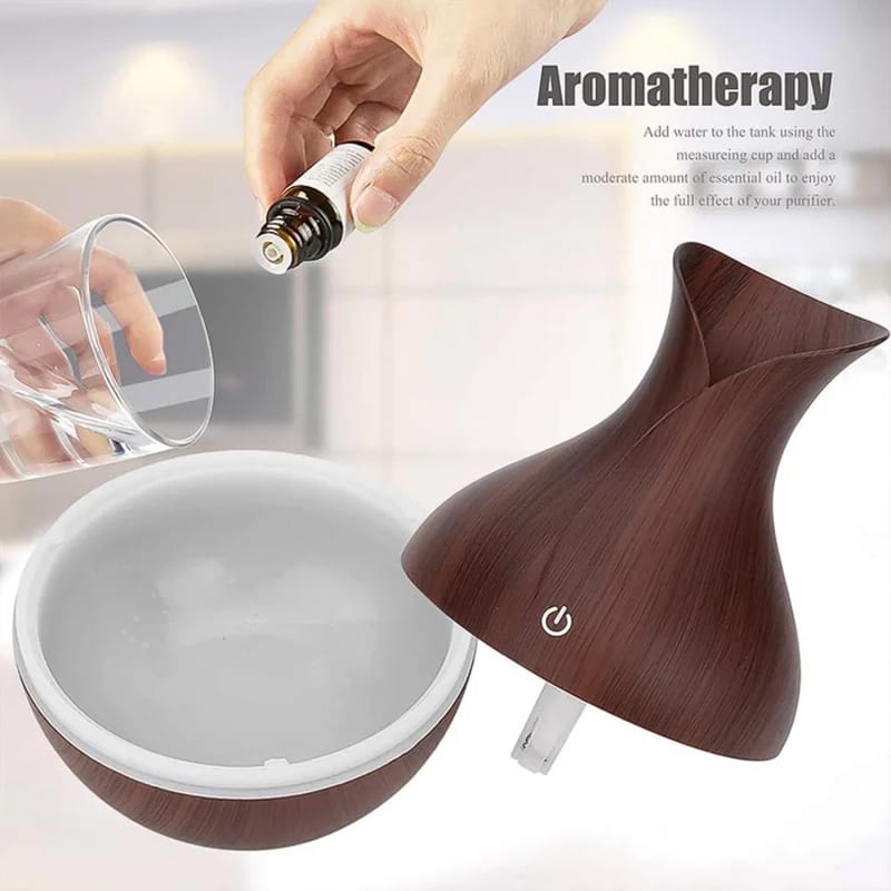 Mini Wooden Humidifier Ultrasonic Mist Diffuser with LED thumbnail 9