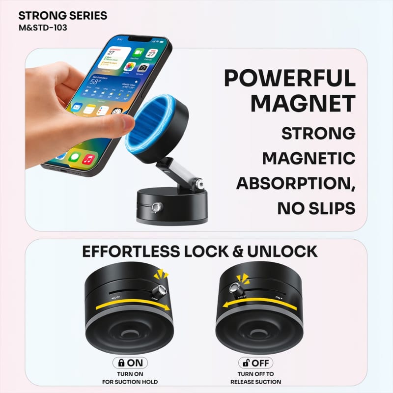 Strong-Series Magnetic Car Phone Mount with Twist-Lock Base thumbnail 6