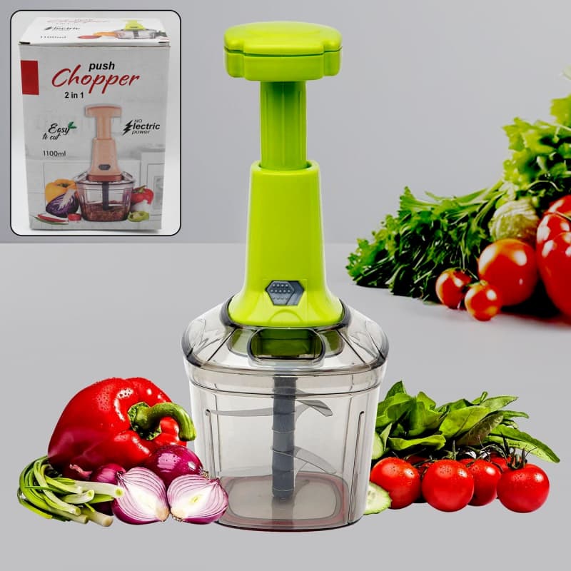 2In1 Manual Push Chopper 950Ml thumbnail 2