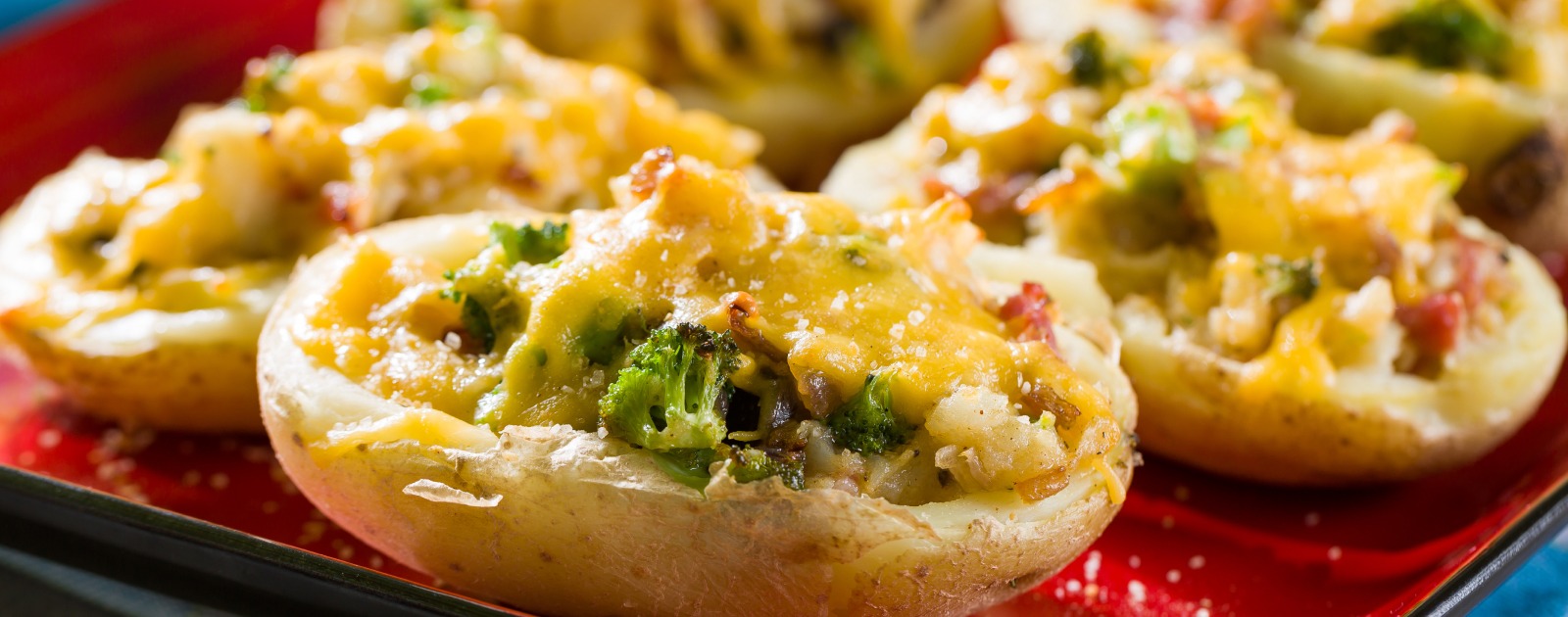 Potato skins with crispy bacon and cheese Recipe | Spur Sauces