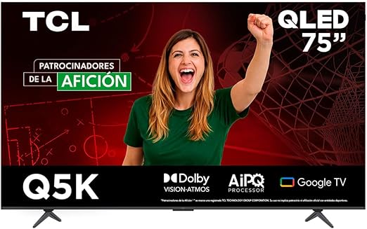 TV TCL 75Q5K 75" QLED 4K por $9,535 | Amazon