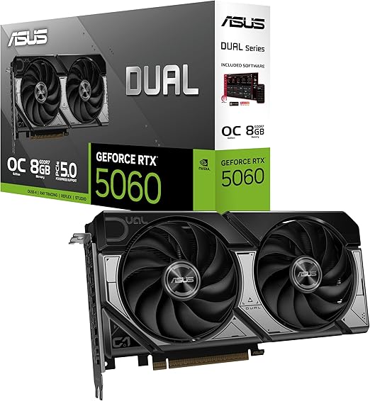 Tarjeta ASUS Dual RTX 5060 8GB GDDR7 OC Edition por