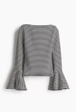 Top acanalado c/mangas trompeta Oferta $16.093 Disponible en H&M, Chile