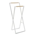 Versa Toallero de Pie Plegable de Metal y Bambú con 2 Soportes 45x40x110 cm a 12.99€