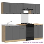 Summer 7 Unit Kitchen Cabinets Set 240cm for £499