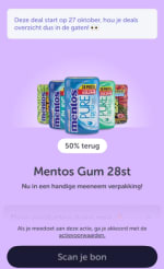 50% cashback op Mentos Gum 28 stuks via Tikkie
