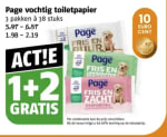 1+2 gratis op Page vochtig toiletpapier