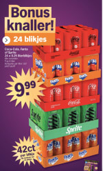 Coca cola, Fanta of Sprite 24 blikjes voor €9,99 bij de AH in Belgie