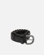Cinturón trenzado con hebilla metálica color negro por 3€