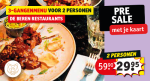 1+1 gratis voor 3-gangen diner bij deBeren ( via Kruidvat )