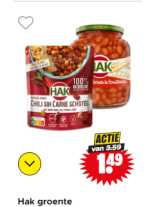 Alle Hak groente voor €1,49 bij Dirk