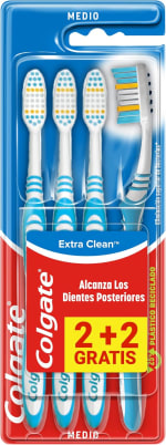 Colgate 4 Cepillos de dientes Extra Clean medio por 1.89€