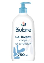 Gel douche bebe Biolane corps et cheveux 2 en 1 - 750ml à 4,05€