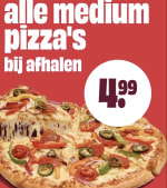 Medium pizza voor €4,99 bij Domino's