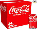 Coca-Cola Original Taste Soft Drink Cans, 24 x 330 mL With Voucher S&S £10.62