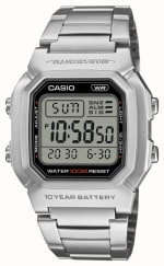 Casio Illuminator 36.8mm Digital Watch with Stainless Steel Bracelet - w/Code