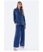 Pantalón largo liso de lino de mujer TEX por 5.99€.