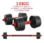 Juego De Mancuernas Ajustables 2 en 1 de 10Kg por 13.63€