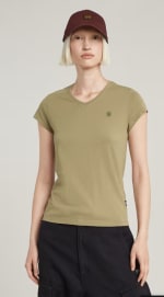 G-STAR Eyben Slim V-neck Top 2.0 dames T-Shirt voor €12,72 dmv code