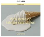 15% extra korting op veel sale-artikelen bij OPUS bij besteding vanaf €50