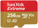 Carte SD SanDisk Extreme - 256Go, microSDXC + adaptateur SD à 25,99€
