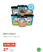 Alle Ben & Jerry's ijs voor €2,99 bij de Dekamarkt