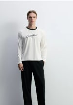 Pijama Largo Cuello Contraste para Hombre por 4.99€
