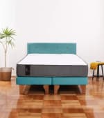 Cama Europea Zen Best Tela Velvet Turquesa 2 Plazas por $239.990