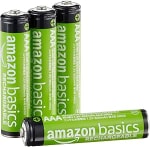 Amazon Basics paquete de 4 pilas AAA NiMH recargables, 800 mAh por 5.33€
