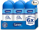 6 desodorantes Sanex Dermo+ Extra Control Antitranspirante 50ml por 8.80€
